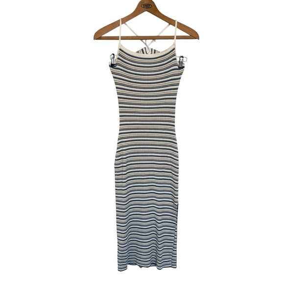 Abercrombie & Fitch Dresses & Skirts - Abercrombie & Fitch Body con Sweater Dress Women’s M, Stripe, open Back, slit